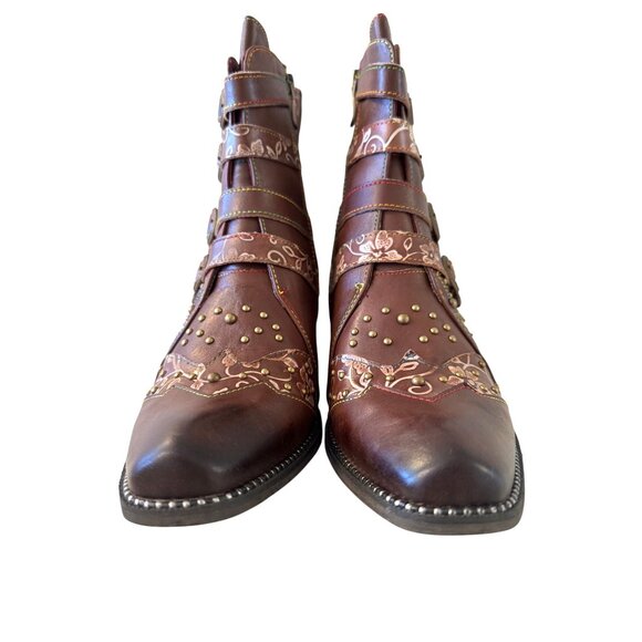 L’ Artiste Rodeha Brown Size 10.5-11 EU 42 Spring Step NWB Hand Painted Leather - Picture 16 of 16